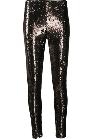 GENNY Femme, Pantalons, Gris, Taille: 38 FR Leggings Gris à Paillettes