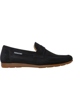 Mephisto Homme, Chaussures, Bleu, Taille: 43 EU Mocassin Homme en Daim Bleu Foncé