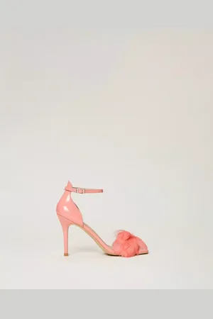 Twin-Set Femme, Chaussures, Rose, Taille: 38 EU Sandale Rose Tropicale à Plumes - Taille 36