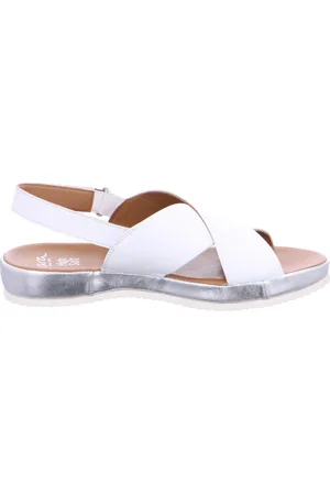 ARA Femme, Chaussures, Blanc, Taille: 36 EU Sandale Blanche en Cuir avec Semelle Argentée