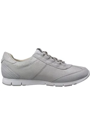 Mephisto Femme, Chaussures, Gris, Taille: 37 EU Baskets de marche femme en cuir argent métallisé