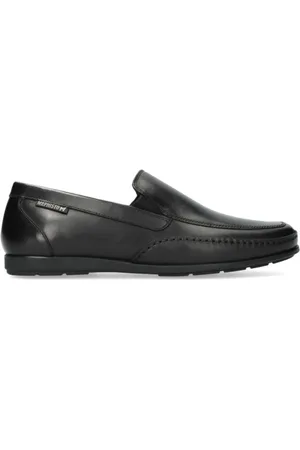Mephisto Homme, Chaussures, Noir, Taille: 44 1/2 EU Chaussure en cuir noir sans lacets pour homme