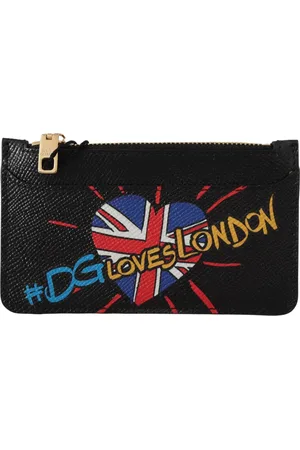 Dolce & Gabbana Femme, Accessoires, Noir, Taille: ONE Size Porte-cartes Femme en Cuir Noir London