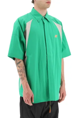 AMBUSH Homme, Chemises, Vert, Taille: M Chemise Oversize Bicolore avec Patchs Logo