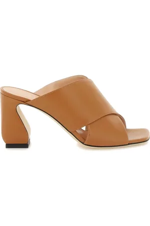 Sergio Rossi Femme, Chaussures, Brun, Taille: 39 EU Mules en cuir avec talon sculpté