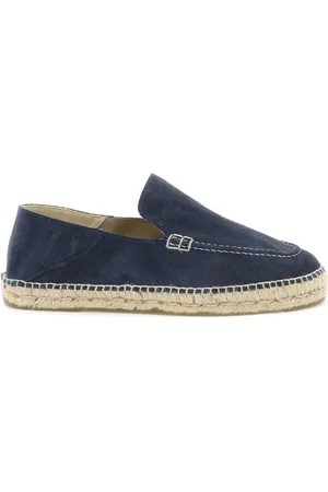 MANEBI Homme, Chaussures, Bleu, Taille: 44 EU Mocassins en daim style espadrilles
