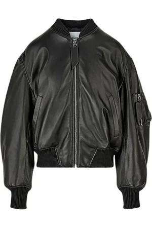 The Attico Femme, Vestes, Noir, Taille: 36 FR Blouson Bomber en Cuir Noir