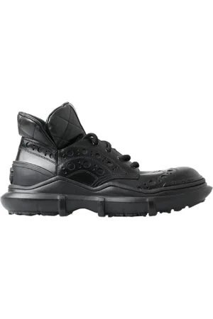 Dolce & Gabbana Homme, Chaussures, Noir, Taille: 40 EU Bottes Cheville Vintage en Cuir Noir Authentiques