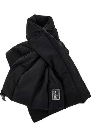 VERSACE Homme, Accessoires, Noir, Taille: ONE Size Écharpe Rembourrée en Nylon avec Étiquette Gummy