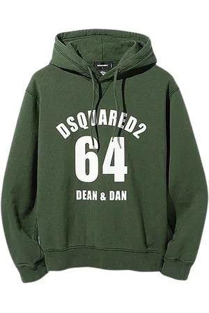 Dsquared2 Homme, Sweatshirts et sweats à capuche, Vert, Taille: S Sweat à capuche avec ourlet côtelé