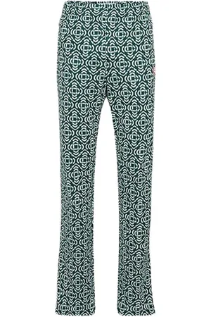 Casablanca Femme, Pantalons, Vert, Taille: 38 FR Pantalon de jogging monogrammé