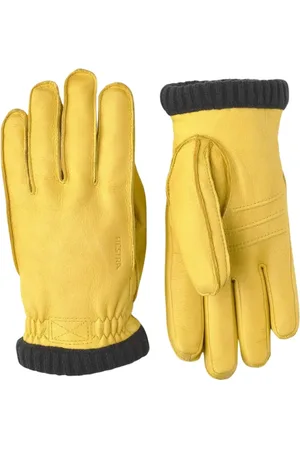 Hestra Homme, Accessoires, Jaune, Taille: 10 IN Gants Deerskin Primaloft Rib, Jaune