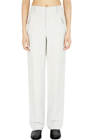 Durazzi Milano Femme, Pantalons, Blanc, Taille: 36 FR Pantalon Cargo en Toile