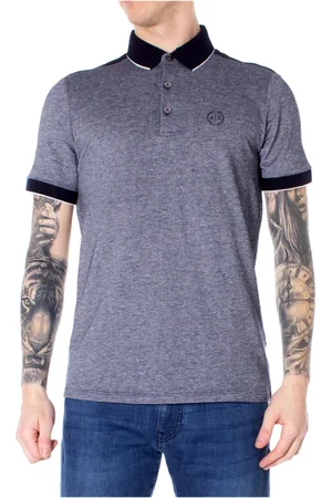Armani Exchange Homme, Tops, Bleu, Taille: L Polo Marl Bleu pour Homme