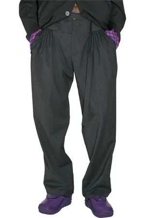 Kiko Kostadinov Homme, Pantalons, Gris, Taille: M Pantalon ajusté avec ceinture