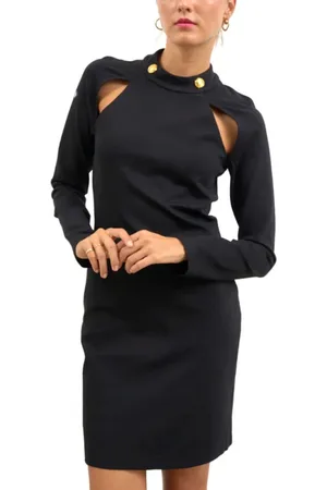 GAËLLE Femme, Robes, Noir, Taille: 36 FR Robe Milano Point avec Ouvertures et Boutons
