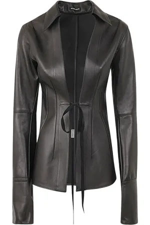 ANN DEMEULEMEESTER Femme, Blouses et Chemises, Noir, Taille: 40 FR Chemise Ouverte Ajustée