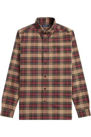 Fred Perry Homme, Chemises, Multicolore, Taille: XL Chemise Tartan en Pierre Ombrée