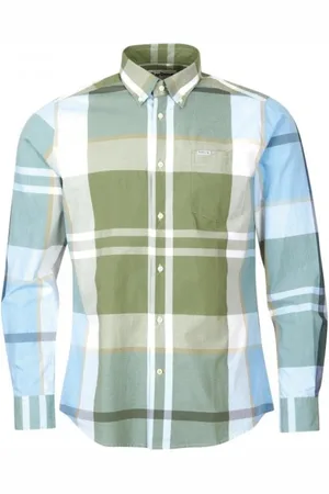 Barbour Homme, Chemises, Multicolore, Taille: L Chemise Harris Sur Mesure en Olive Lavée