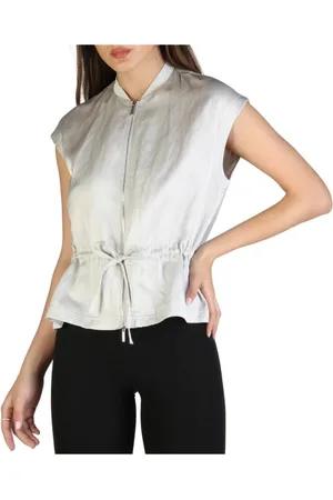 Armani Exchange Femme, Blouses et Chemises, Gris, Taille: 36 FR Printemps/Été Chemisier Femme Sans Manches