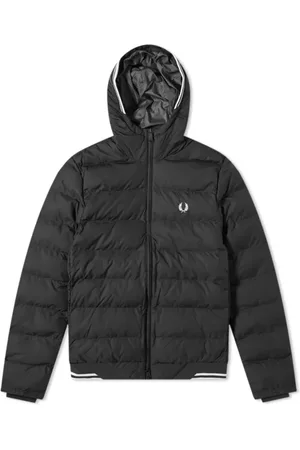Fred Perry Homme, Vestes, Noir, Taille: S Veste à Capuche Isolée avec Fermeture Éclair