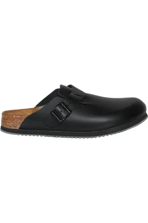 Birkenstock Homme, Chaussures, Noir, Taille: 43 EU Sabot Boston en cuir noir