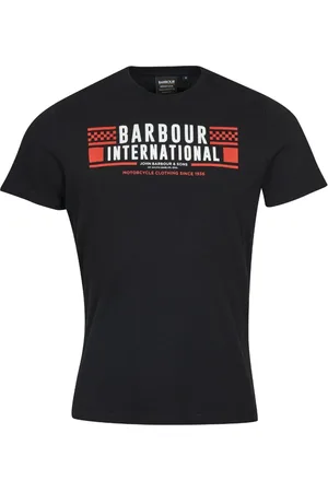 Barbour Homme, Tops, Noir, Taille: L T-shirt Grasstrack avec Graphique de Marque