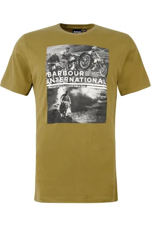 Barbour Homme, Tops, Vert, Taille: M T-Shirt de Course Style Rétro