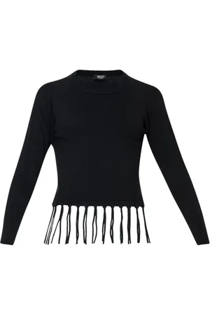 Liu Jo Femme, Tops, Noir, Taille: 38 FR Pull à franges