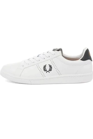 Fred Perry Homme, Chaussures, Blanc, Taille: 41 EU Chaussures de tennis en cuir perforé
