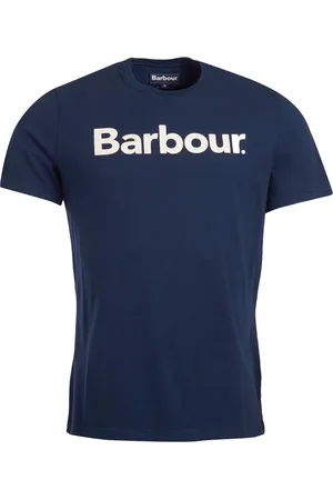 Barbour Homme, Tops, Bleu, Taille: M T-shirt avec logo en New Navy
