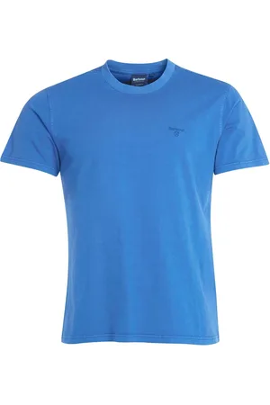 Barbour Homme, Tops, Bleu, Taille: M T-shirt Garment Dyed bleu marine avec broderie