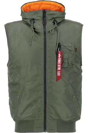 Alpha Industries Homme, Vestes, Vert, Taille: M Veste à capuche Ma-1 en Sage