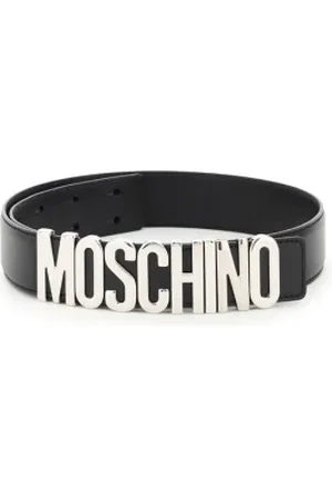 Moschino Homme, Accessoires, Noir, Taille: 3XL Ceinture en Cuir avec Boucle Logo