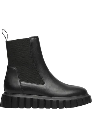 Voile blanche Femme, Chaussures, Noir, Taille: 40 EU Bottes Chelsea en Cuir Noir