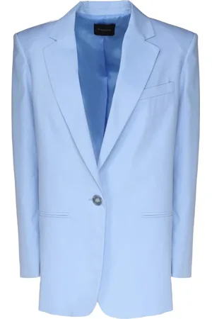 Andamane Femme, Vestes, Bleu, Taille: 34 FR Veste Bleue à Revers Classique