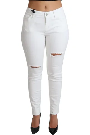 Dolce & Gabbana Femme, Jeans, Blanc, Taille: 42 FR Jean Skinny Blanc Déchiré