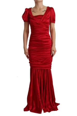 Dolce & Gabbana Femme, Robes, Rouge, Taille: 36 FR Robe Rouge en Soie Stretch Style Sirène