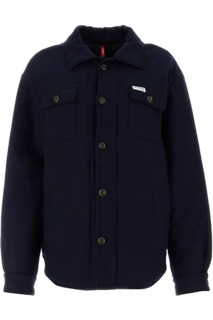 FAY Femme, Blouses et Chemises, Bleu, Taille: 44 FR Chemise en feutre bleu marine