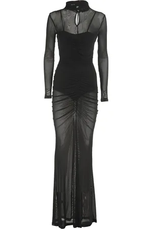 ACTUALEE Femme, Robes, Noir, Taille: 38 FR Robe Noire Drapée