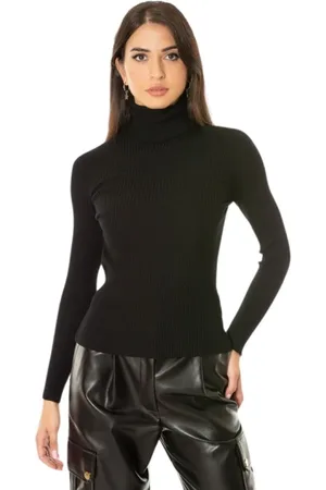 SIMONA CORSELLINI Femme, Pulls, Noir, Taille: 40 FR Pull à col roulé côtelé