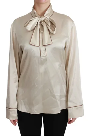 Dolce & Gabbana Femme, Blouses et Chemises, , Taille: 40 FR Blouse en satin de soie avec broderie Queen