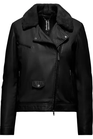 Bomboogie Femme, Vestes, Noir, Taille: 46 FR Veste en cuir audacieuse et féminine
