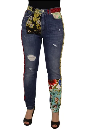 Dolce & Gabbana Femme, Jeans, Bleu, Taille: 38 FR Jeans Denim Patchwork Taille Haute Bleu