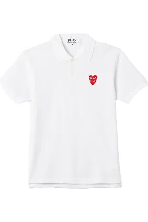 Comme des Garçons Homme, Tops, Blanc, Taille: L Polo Blanc avec Design Ludique