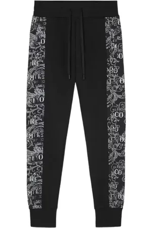 VERSACE Homme, Pantalons, Noir, Taille: S Pantalon de sport en coton noir pour homme