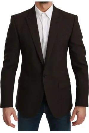 Dolce & Gabbana Homme, Vestes, Brun, Taille: M Blazer Slim Fit Coat Jacket Martini Marron