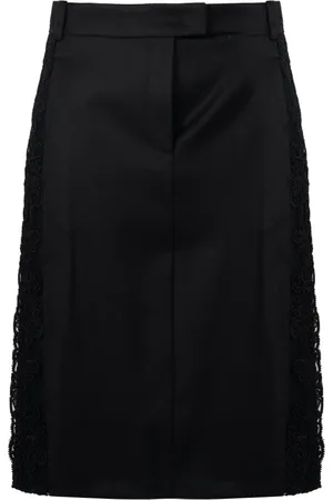 Pinko Femme, Jupes, Noir, Taille: 36 FR Jupe en laine avec détails en dentelle
