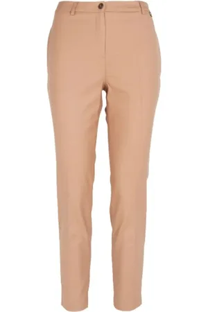 Twin-Set Femme, Pantalons, Brun, Taille: 40 FR Pantalon Cigarette en Laine Mélangée Raffiné
