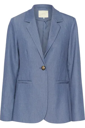 Kaffe Femme, Vestes, Bleu, Taille: 40 FR Blazer Vintage Indigo avec Col Classique et Fermeture à Bouton